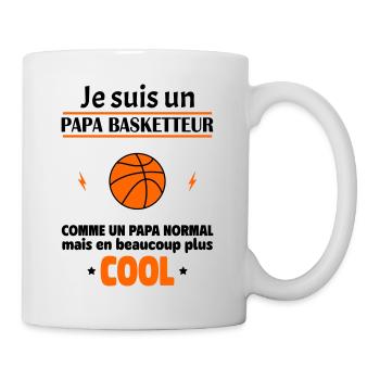 Je suis un papa basketteur, fête des pères, noël - Mug blanc - blanc - Droite
