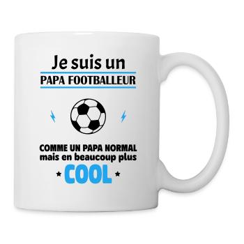 Je suis un papa footballeur, fête des pères, noël - Mug blanc - blanc - Droite