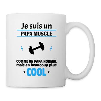 Je suis un papa musclé, fête des pères, noël - Mug blanc - blanc - Droite
