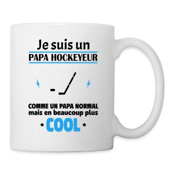 Je suis un papa hockeyeur, fête des pères, noël - Mug blanc - blanc - Droite