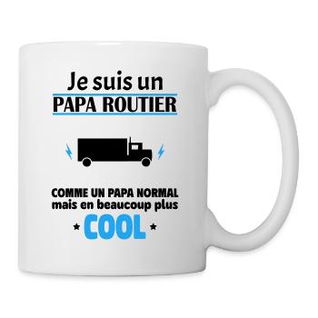 Je suis un papa routier, fête des pères, noël - Mug blanc - blanc - Droite