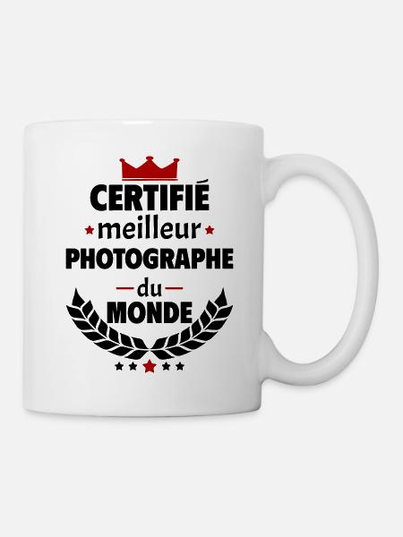 Certifié meilleur photographe, fête des pères,noël - Mug blanc - blanc