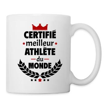 Certifié meilleur athlète, fête des pères, noël - Mug blanc - blanc - Droite