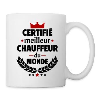 Certifié meilleur chauffeur, fête des pères, noël - Mug blanc - blanc - Droite