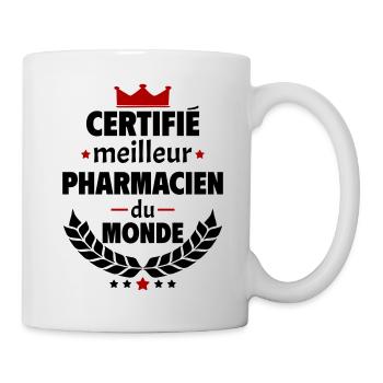 Certifié meilleur pharmacien, fête des pères, noël - Mug blanc - blanc - Droite