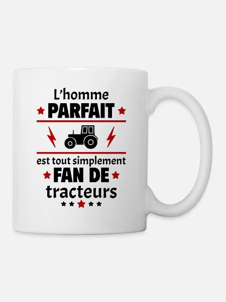 Homme parfait est fan de tracteurs, cadeau de noël - Mug blanc - blanc