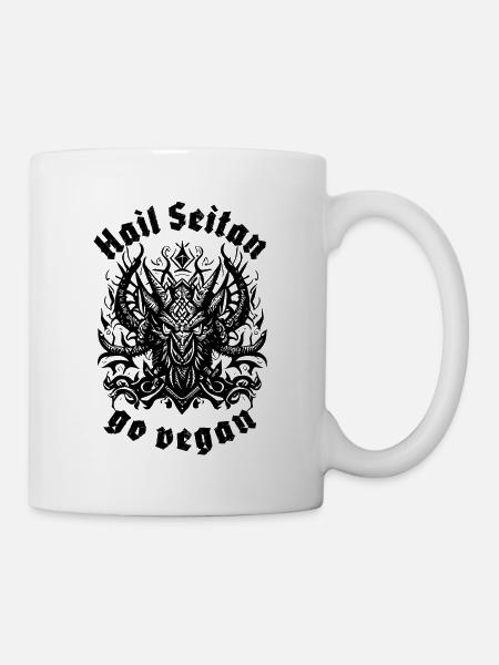 HAIL SEITAN - go vegan - Tasse - Weiß