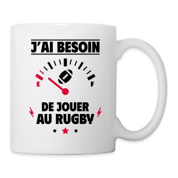 besoin de jouer au rugby,Rugby - Mug blanc - blanc - Droite