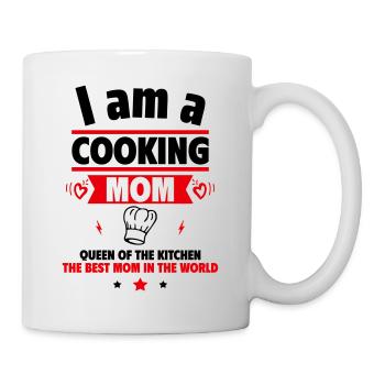 Cooking Mom: Queen of the Kitchen, Mother's Day Gift - Mug - white - Right