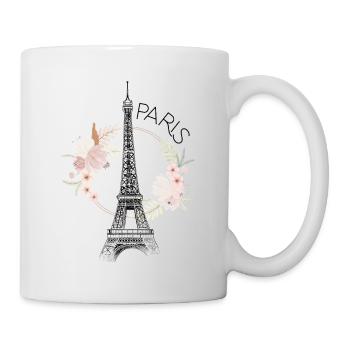 Paris Tour Eiffel France Floral Line Art - Mug blanc - blanc - Droite