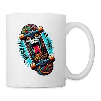 Just Freaks - Skate Board Sk8 Graffiti Skull - Mug - white - Right