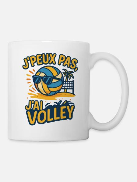 Je peux pas j'ai volley Volleyball Beach Volley - Mug blanc - blanc