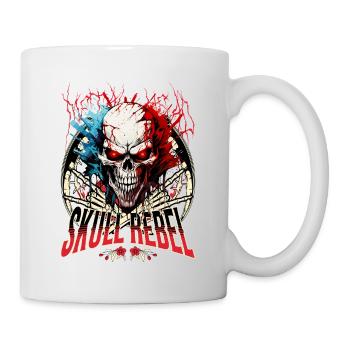 crâne crâne squelette moto motard gang - Mug blanc - blanc - Droite