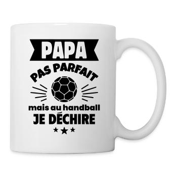 Papa pas parfait, handball,fête des pères - Mug blanc - blanc - Droite