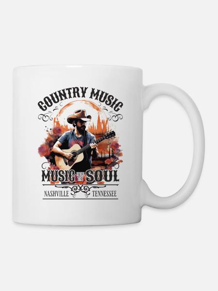 Musique country Guitare Guitariste Chanteur Vintage - Mug blanc - blanc