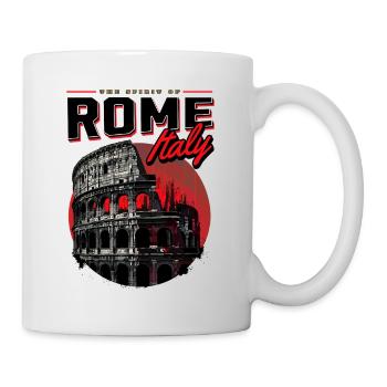 Rom Italien Kolosseum Stadt Skyline Kunst - Tasse - Weiß - Rechts