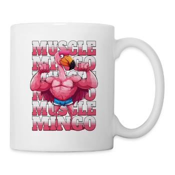 Flamant rose Muscles Fitness Musculation Drôle Humour - Mug blanc - blanc - Droite