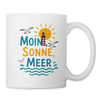 Moin, Sonne, Meer - Tasse - Weiß - Rechts