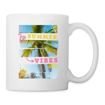 Été Plage Mer Palmiers Vacances Ambiance estivale - Mug blanc - blanc - Droite