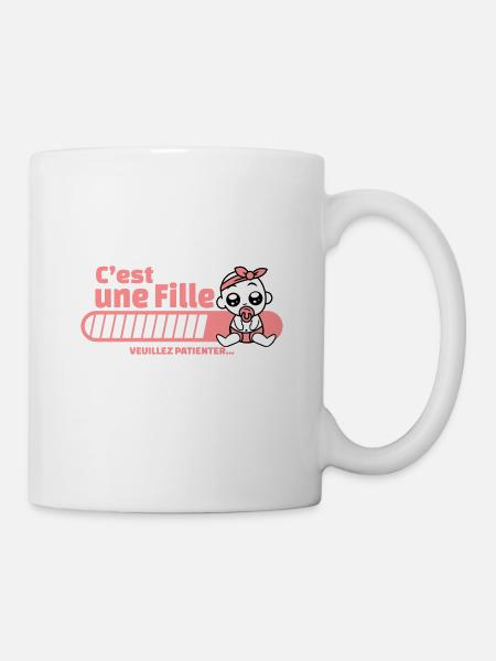 annonce grossesse - c'est une fille - Mug blanc - blanc