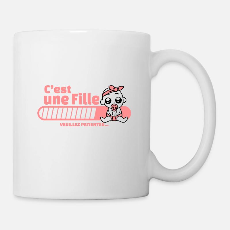 annonce grossesse - c'est une fille - Mug blanc - blanc