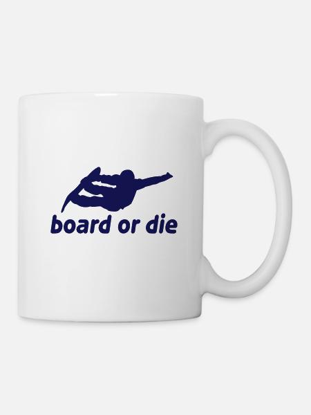 board or die - Tasse - Weiß