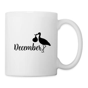 Un bébé cigogne enceinte arrive en décembre - Mug blanc - blanc - Droite
