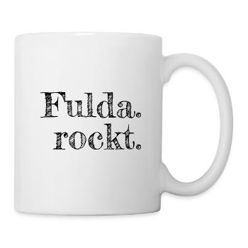 Fulda rockt - Textdesign mit Stadtnamen - Tasse - Weiß - Rechts