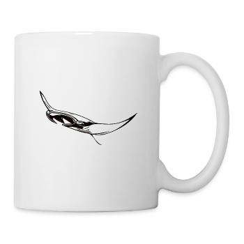 Élégantes raies manta flottantes - Mug blanc - blanc - Droite