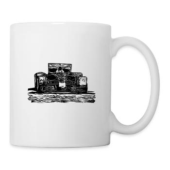 Vintage racing cars on the race track - Mug - white - Right