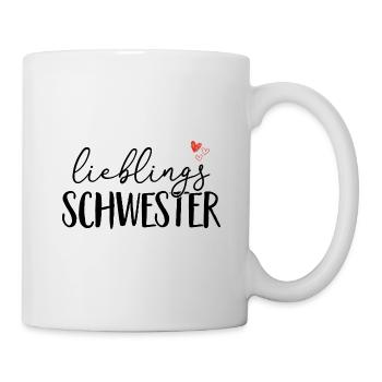 Lieblings Schwester - Geschenk Geschwister Liebe - Tasse - Weiß - Rechts