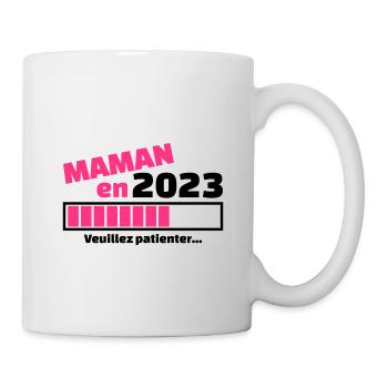 maman en 2023 veuillez patienter - future maman - Mug blanc - blanc - Droite