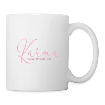 Karma Regelt Das Schon - Yoga Spruch Humor - Tasse - Weiß - Rechts