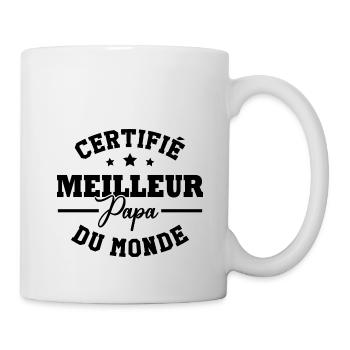 Certifié meilleur papa du monde - Mug blanc - blanc - Droite