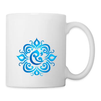 Minimalistisches Karma Meditations Om T-Shirt - Tasse - Weiß - Rechts