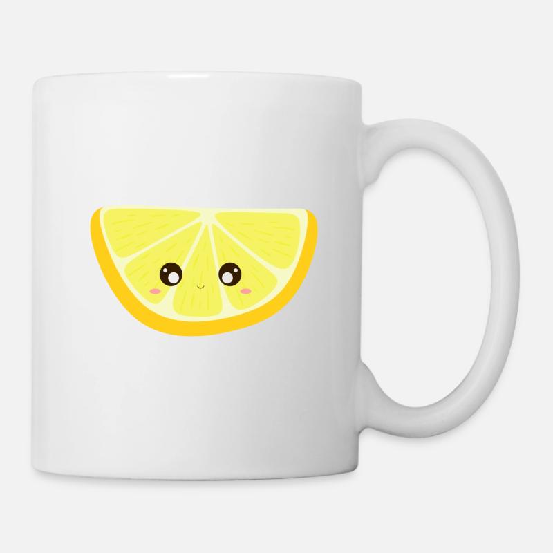 kawaii zitrone - Tasse - Weiß