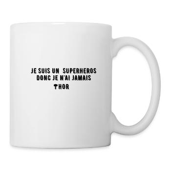 t shirt humoristique super héros - Mug blanc - blanc - Droite