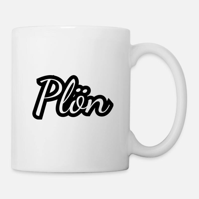 Plön - Textdesign mit Stadtnamen - Tasse - Weiß