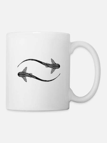 Élégants requins léopards vintage circulaires - Mug blanc - blanc