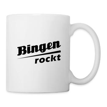 Bingen rockt - Textdesign mit Stadtnamen - Tasse - Weiß - Rechts