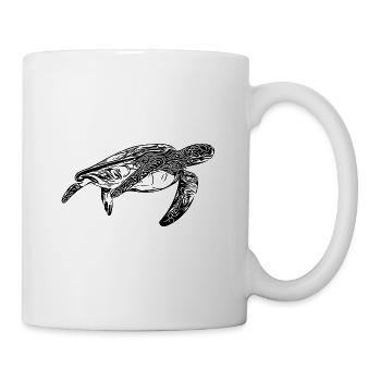 Elegant vintage turtle - Mug - white - Right