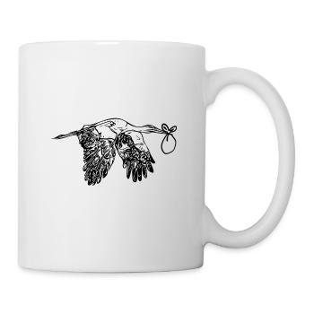 Fliegender Storch Nachwuchs Lieferung - Tasse - Weiß - Rechts