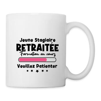 Jeune stagiaire retraitée formation en cours - Mug blanc - blanc - Droite