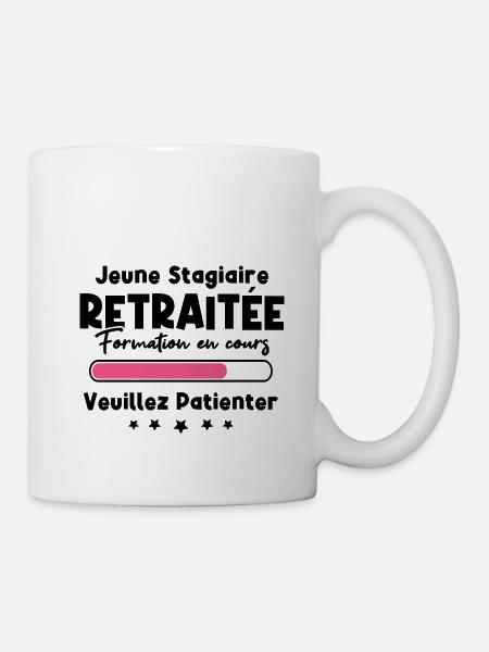 Jeune stagiaire retraitée formation en cours - Mug blanc - blanc