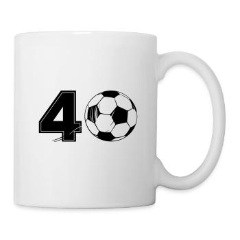 40 Jahre Fußball - Tasse - Weiß - Rechts