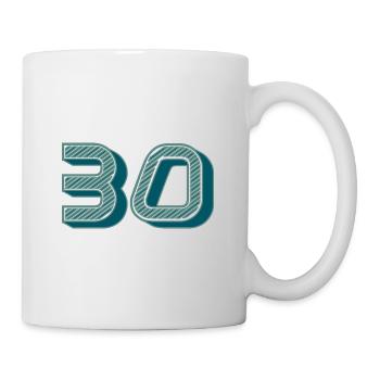 30. 30 YEARS. 30th ANNIVERSARY. 30 YEARS ANNIVERSARY. - Mug - white - Right