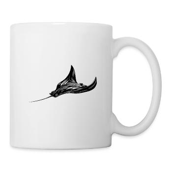 Eleganter riesiger Rochen im Unterwasser Flug - Tasse - Weiß - Rechts