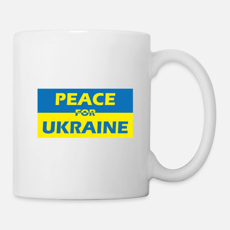Ukraine Peace for Ukraine flag - Mug blanc - blanc