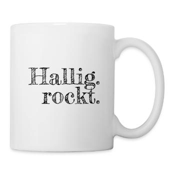 Hallig rockt - Textdesign mit Stadtnamen - Tasse - Weiß - Rechts