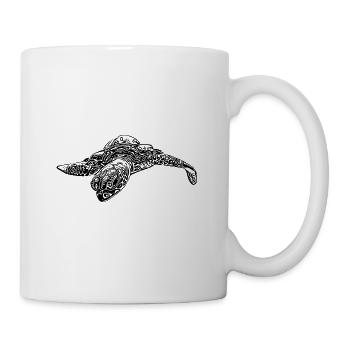 Kleine neugierige Schildkröte - Tasse - Weiß - Rechts